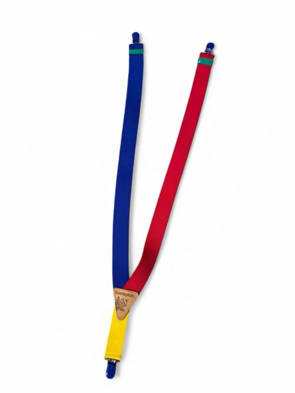 Vintage 90s Gymboree Kids Suspenders Primary Color Block Gymbo Clown Logo Patch